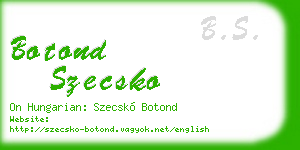 botond szecsko business card